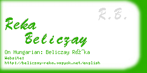 reka beliczay business card